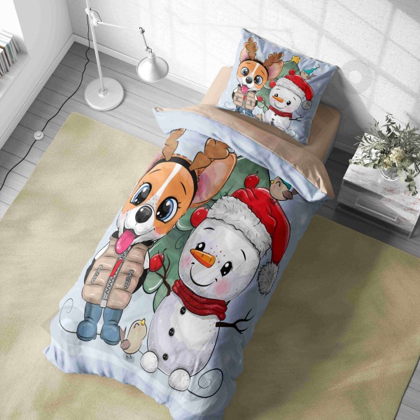 ست روتختی یکنفره طرح کودک آدم برفی