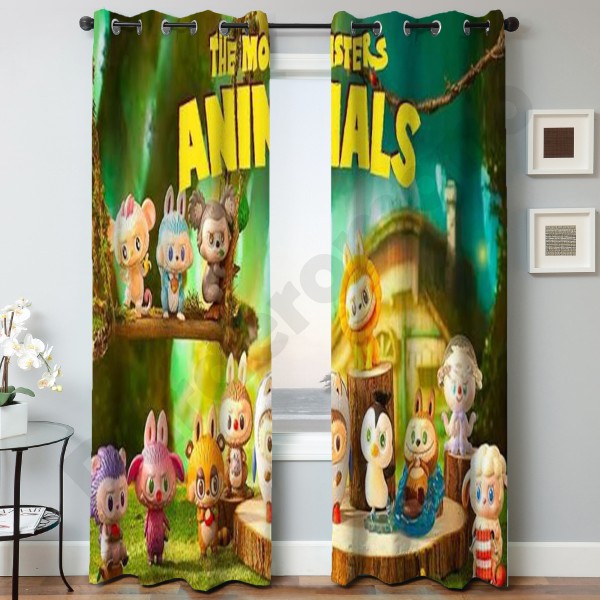 پنل آماده چاپی مخمل طرح عروسک لبوبو