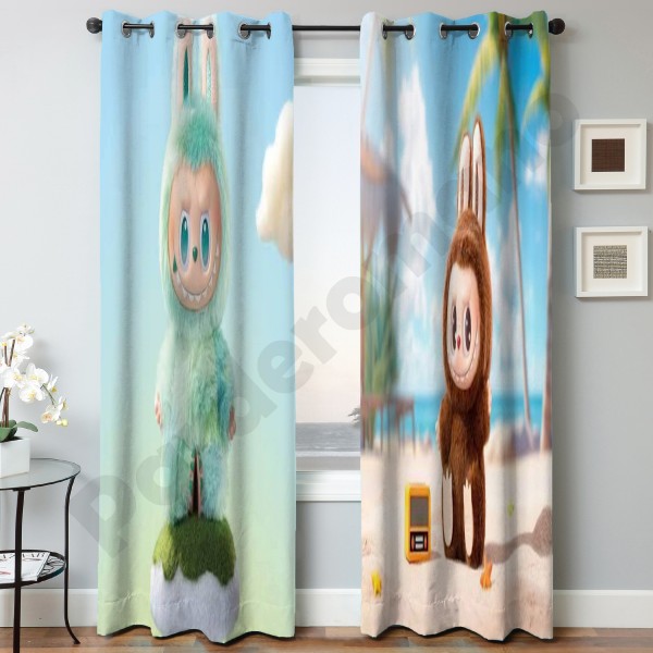 پنل آماده چاپی مخمل طرح عروسک لبوبو