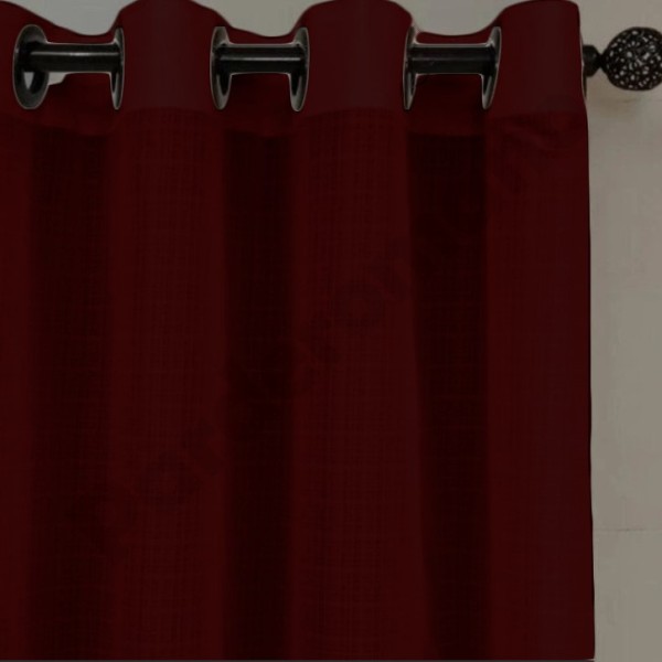 پرده آماده حریر بافتدار ضخیم (کتان نازلی) رنگ زرشکی